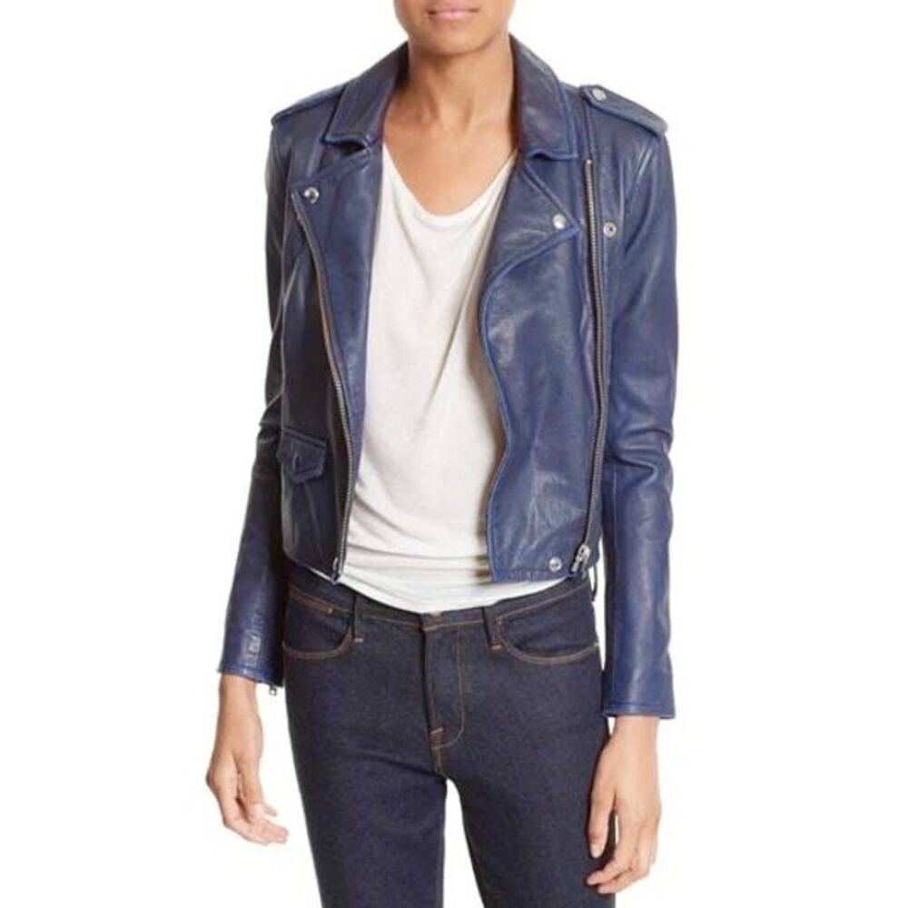 IRO Ashville Lambskin Leather Jacket $1200 size 36/4 US - Picture 3 of 12